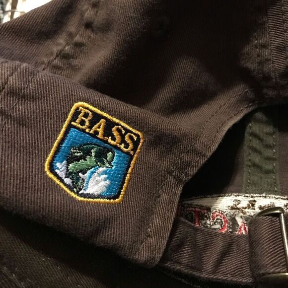 Bassmaster B.A.S.S. Fishing brown men’s hat cap adjustable preowned one size - Picture 5 of 5